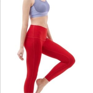 Tesla Gear Red Ankle Length Leggings with Internal Pocket